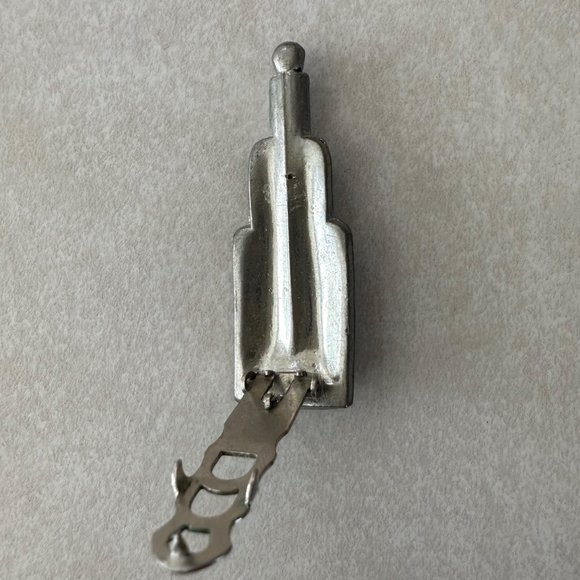 Antique Art Deco silver glass paste rhinestones dress scarf clip pin brooch - Picture 7 of 7